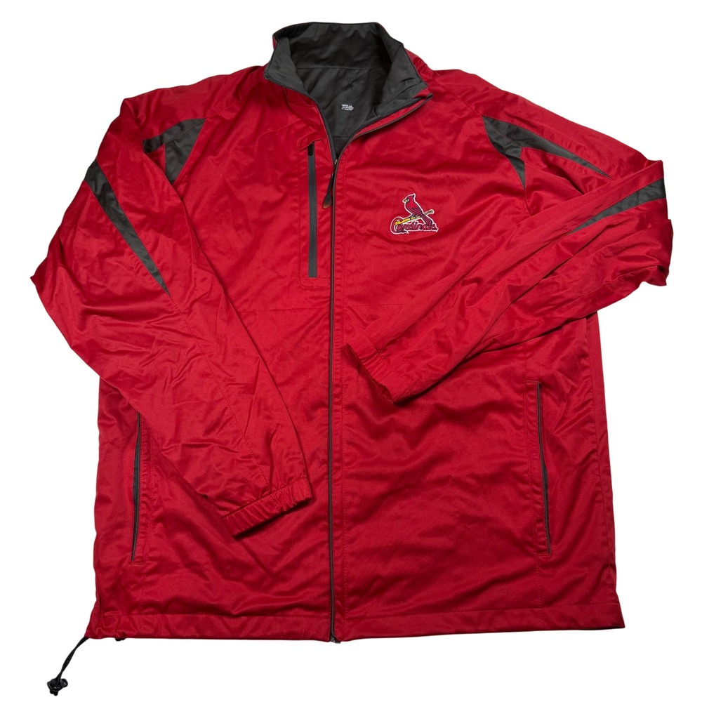 Antigua‎ St Louis Cardinals MLB Windbreaker Jacket Mens Large Red Full Zip Coat